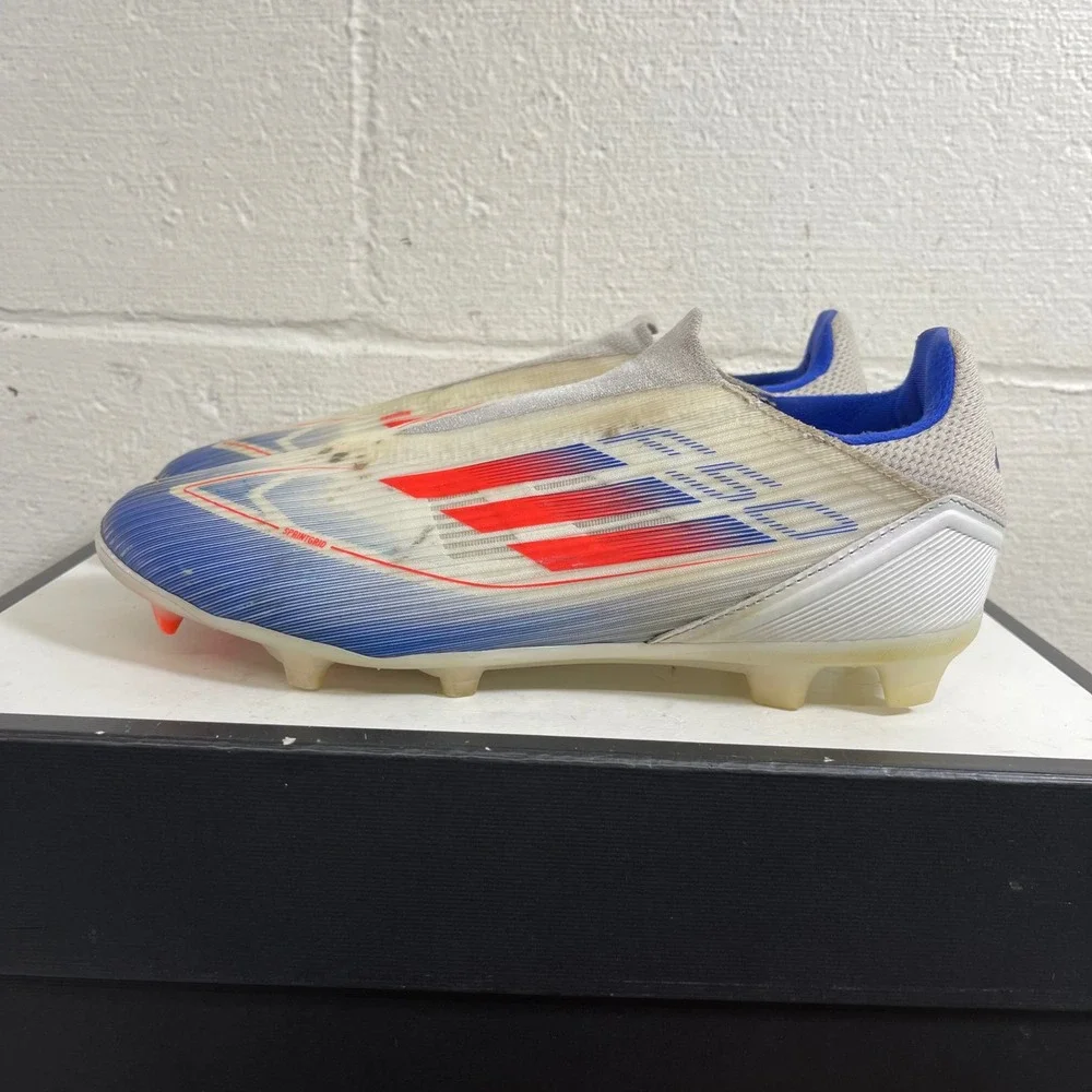 Adidas F50 League Laceless‎ FG/MG Red White Blue Cleats Football Shoes Mens 8 US